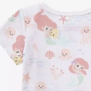 Disney The Little Mermaid Baby Ariel & Flounder Allover Print Infant Onsie-NWT